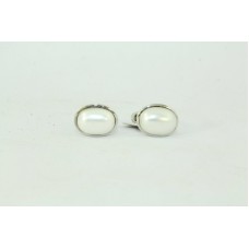 925 Sterling Silver Men's Cuff links, Natural semi precious Pearl Gemstone